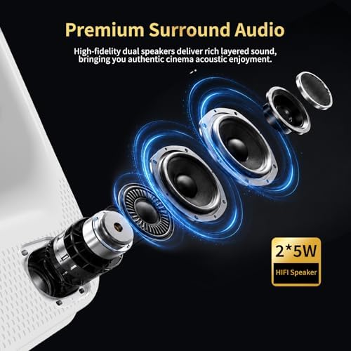 Projector with WiFi and Bluetooth，Home Theater Movie Room Video Projector - Image 6