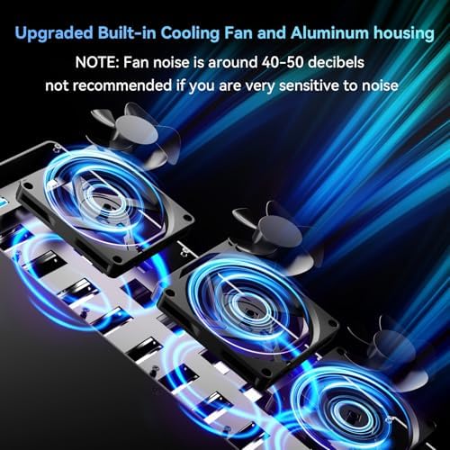 CENMATE Aluminum 12 Bay Hard Drive Enclosure with Cooling Fan for 2.5“/3.5" SATA HDD/SSD with USB A/C 3.0, Support Hot Swappable, Tool-Free HDD Enclosure, DAS(NO RAID/NAS) - Image 4