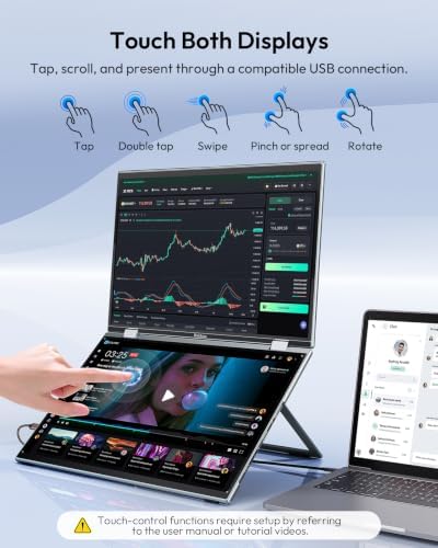 Portable Monitor, Dual 16" Touchscreen Monitor FHD 1920x1200 IPS - Image 3