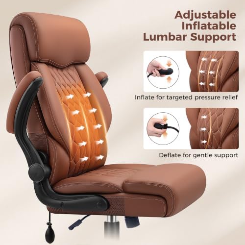 High Back Executive Office Chair with Inflatable Lumbar Support - Image 4