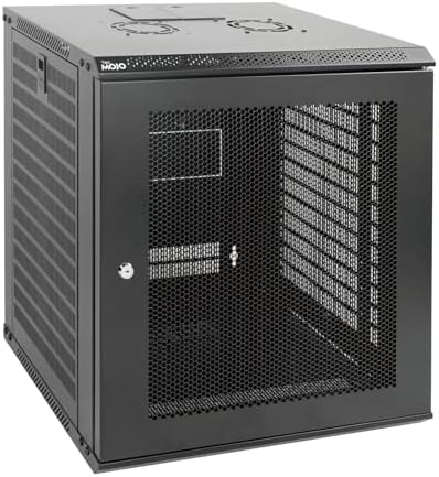 Tecmojo 12U Wall Mount Rack Network Cabinet for 19” IT Equipment,with Lockable Mesh Door and Removable Side Panels,Cooling Fan,Black,17.7inch Deep by Tecmojo