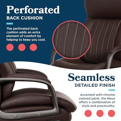 La-Z-Boy Nova Executive Office Chair-Ergonomic High Back Leather Desk Chair - Image 5