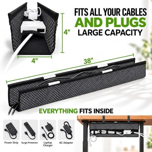 Perfect Posture Cable Management Tray Clamp Mounted Desk Organizer - 38" - Image 3