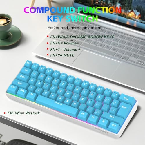 Snpurdiri 60% Wired Gaming Keyboard, 61 Keys RGB (Blue) - Image 4