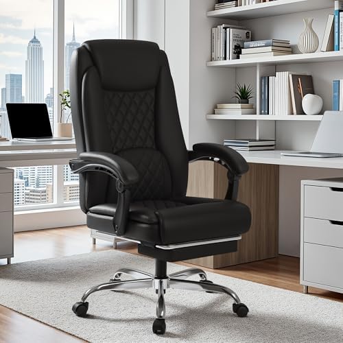 Homall Executive Home Office Chair with Lumbar Support,400lbs Adjustable Ergonomic High Back Office Chair Reclining Managerial Chair for Home Office (Black) - Image 6