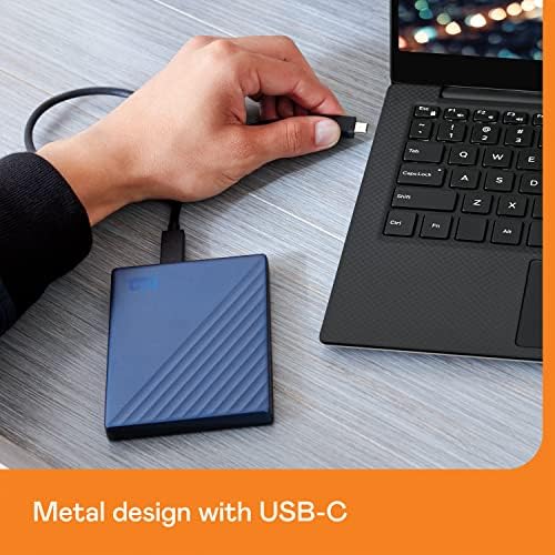 WD 5TB My Passport Ultra, Blue, Portable External Hard Drive, backup software with defense against ransomware, and password protection, USB-C and USB 3.1 - WDBFTM0050BBL-WESN - Image 5