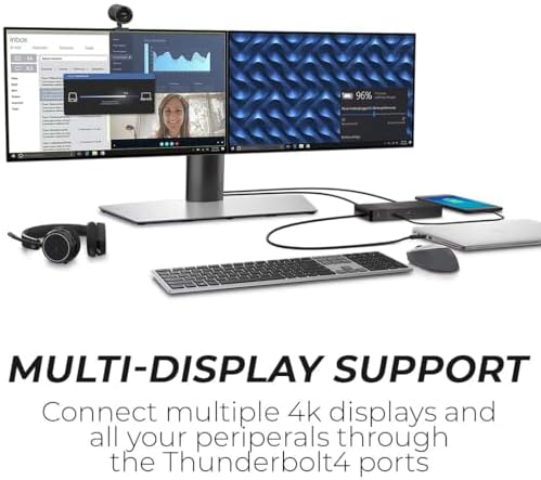Dell WD22TB4 Thunderbolt 4 Docking Station Bundle - Includes Dell WD22TB4 Thunderbolt 4 Universal Dock, 180W Power Adapter, Microfiber Cloth, USB C Laptop Docking Station (New) - Image 5