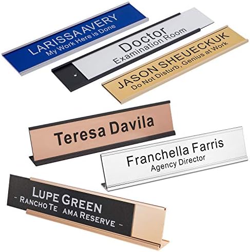 Icomecn Custom Engraved Name Plates with Aluminum Holder 2"x10" by Icomecn