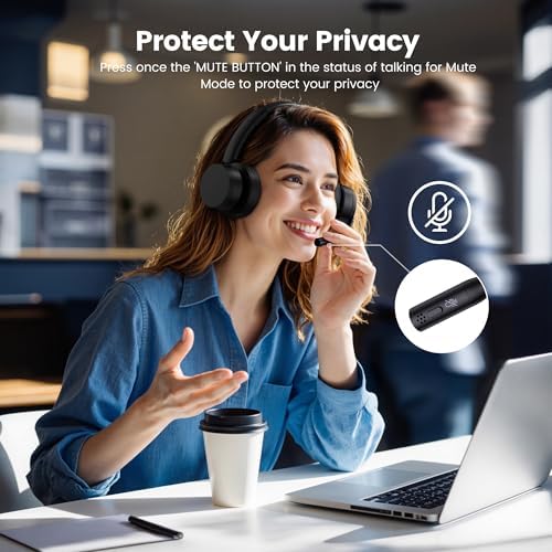 Wireless Headset with Mic for Work, Bluetooth Headset with Noise Cancelling - Image 2