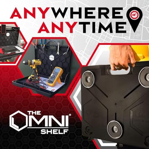 The OmniShelf Magnetic Portable Workstation + Toolbox, Computer & Laptop Stand, Multimeter Case, Utility Shelf w/ 50 lb Capacity, Hands Free Workstation Attaches to HVAC, Trucks & More (5 Count) - Image 6