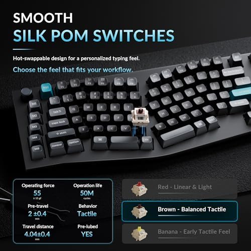 Keychron Q13 Ultra 8K Wireless Mechanical Keyboard, 96% Alice Ergonomic Layout with Numpad, Full Aluminum Custom Keyboard, ZMK, 8000Hz Polling Rate, Hot-Swappable RGB for Mac Windows Linux - Image 6