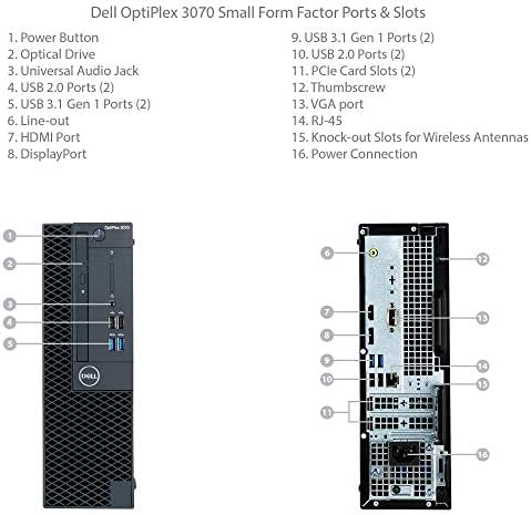 Dell OptiPlex 3070 SFF Small Form Factor Desktop - 9th Gen Intel Core i7-9700 8-Core CPU up to 4.70GHz, 32GB DDR4 Memory, 1TB SSD, Intel UHD Graphics 630, DVD Burner, Windows 11 Pro (Renewed) - Image 6
