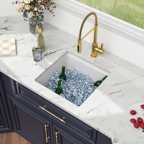 Kichae 18 White Undermount Bar Sink Small Prep Granite Composite Quartz Sink - Image 5