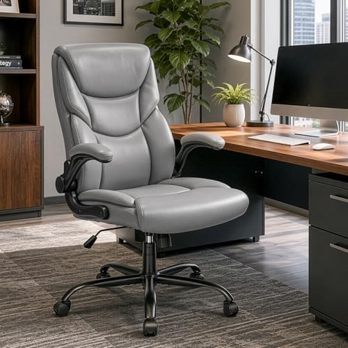 Sweetcrispy Office Chair Set of 2, Heavy Duty Desk Chair, PU Leather - Image 2