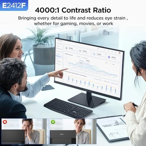KOORUI 24" FHD 1080P 100Hz Computer Monitor, PC Gaming Screen VA Panel with Adaptive-Sync, TÜV Rheinland Certified Eye Care, VESA Mountable, Tilt, Black (2026) - Image 5