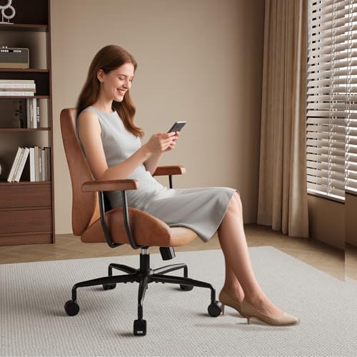 Ergonomic Home Office Chair Leather Desk Chairs with Adjustable Height - Image 7