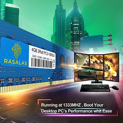 Rasalas 16GB Kit (4x4GB) DDR3 1333MHz PC3-10600 PC3-10600U Non ECC Unbuffered 1.5V CL9 2RX8 Dual Rank 240 Pin UDIMM Desktop Memory Ram Module - Image 5