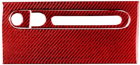 Car Passenger Side Glove Storage Box Panel Collision Protector Sticker Set Real 3K Red Carbon Fiber Decoration Interior Accessories Trim Compatible with Benz Smart Fortwo 2011-2015 by PJFUS