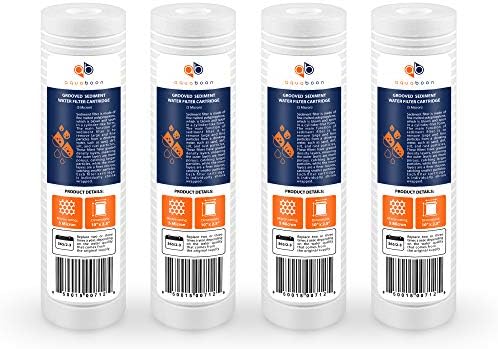 Aquaboon 5 Micron 10 x 2.5 Grooved Sediment Water Filter Cartridge 4-Pack by Aquaboon