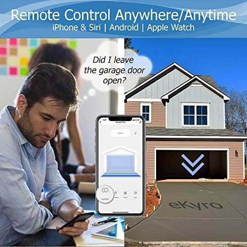 eKyro Smart Garage Door Opener - Universal WiFi Remote Controller Compatible with Alexa, Google Home, iPhone, Siri, Android, Door Left Open Alert, Door Security Systems, Updated Model - Image 5