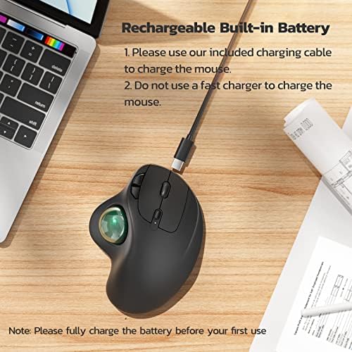 Nulea M501 Wireless Trackball Mouse Ergonomic Thumb Control, 4 DPI Levels - Image 5