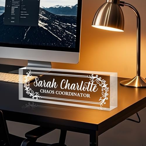 Custom Office Name Plate for Desk - Name Plate Personalized Gifts for Coworkers, Boss, Teacher, Social Worker - Acrylic Office Desk Decor for Women Men - Employee Appreciation Gifts (white 3) - Image 6