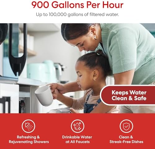 Brio Whole House Water Filter System w/Gauge & Fast-Flow CTO Carbon Block Filter 4.5" x 20" | Removes Dirt, Improves Taste & Protects Home Appliances | 900 GPH | 100,000 Gallons or 12 Months - Image 6