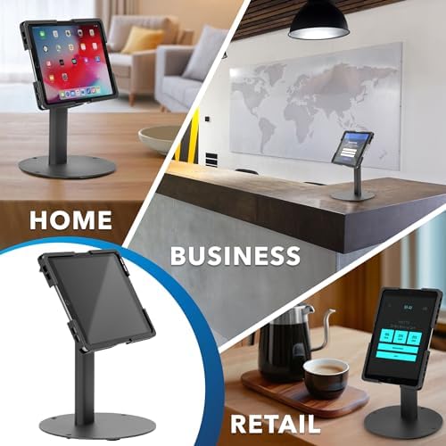 Mount-It! Universal Tablet Countertop Stand, Secure Kiosk Mount, Black - Image 4
