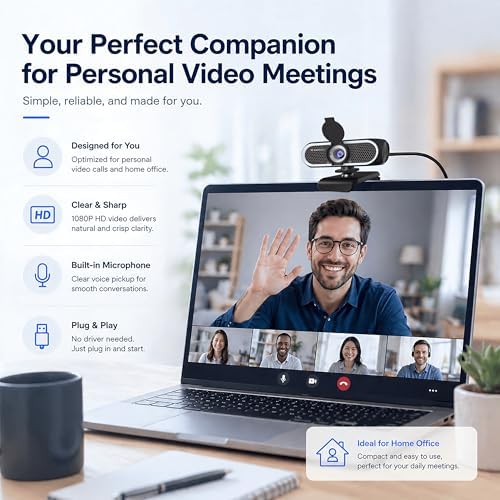 C65 4K Webcam for PC with Autofocus, USB Webcam with Dual Noise-Reducing Mic, Auto White Balance, Low Light Correction, Privacy Shutter, Tripod Included, Streaming Camera for Laptop Desktop Zoom Teams - Image 6