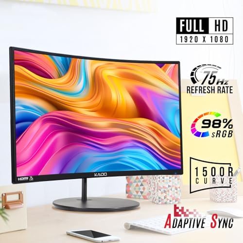 Kado 2-Pack Dual 24" Curved 1500R 1920x1080 75Hz FHD Computer Monitor - Image 3