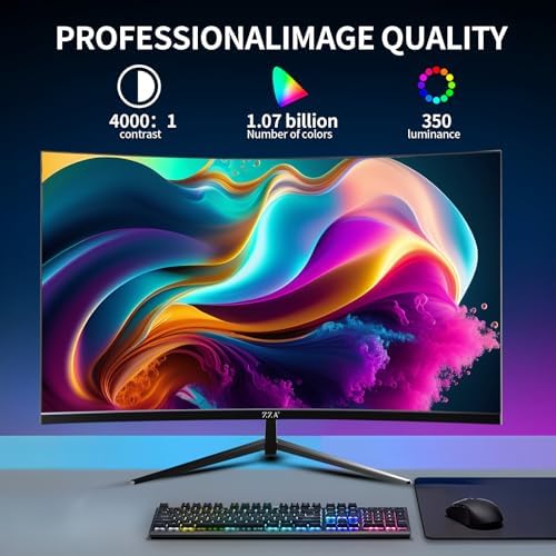 ZZA 32 Inch Curved Gaming Monitor 300Hz, QHD 1440p 2K Computer Monitor, 1ms (GTG) 1500R VA Panel, HDR10, AMD FreeSync Premium, Eye Care, Adjustable Stand, HDMI 2.1 & DP 1.4, for PC PS5 Xbox - Image 3