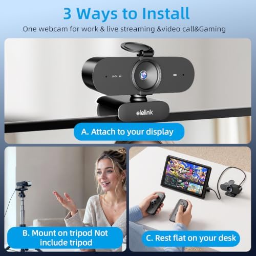 4K Webcam for PC,Auto Focus Streaming Web Cam USB,Dual Noise Reduction Mics - Image 7