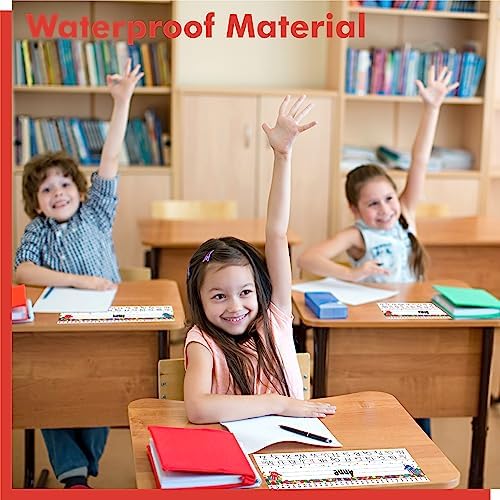 40 PCS Desk Nameplates, Waterproof Confetti Desk Name Tags with Alphabet, Number Line 1-30 Erasable and Reusable Traditional Manuscript Name Plate for Classroom School Student (12” x 3.5”) - Image 6