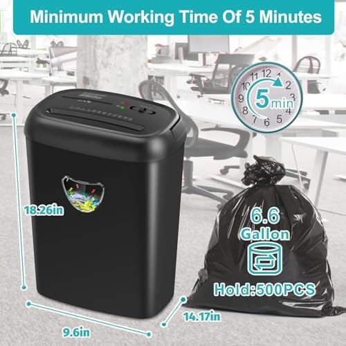 14 Sheet Cross Cut Paper Shredder, Heavy Duty Home Office Shredder with 6.6 Gallon Basket, P-4 Security Level, Jam Proof Design for Home and Office - Image 2