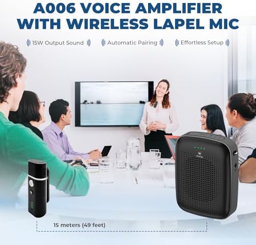 Voice Amplifier with Wireless Lapel Microphone for Teachers - Image 2