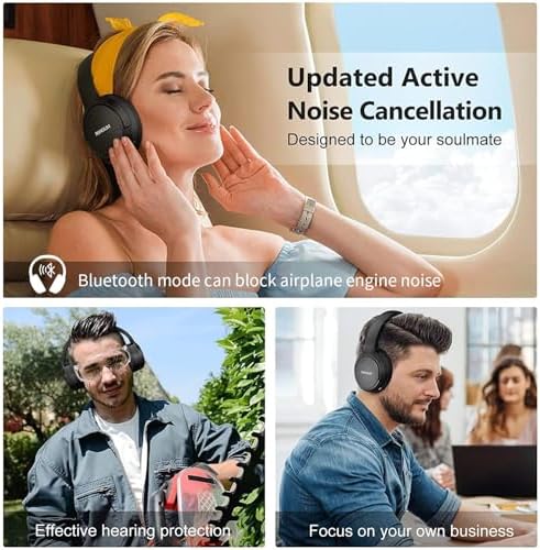 RUNOLIM Active Noise Cancelling Headphones, Wireless Bluetooth Over Ear - Image 5