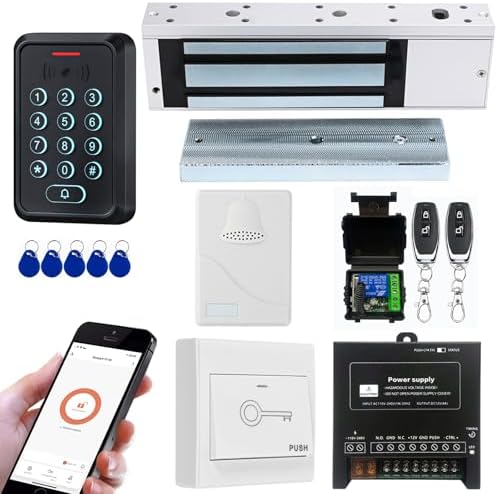 Door Access Control Kit, WiFi Tuya App Remote Control, 1200lb Magnetic Lock by YUHANUS