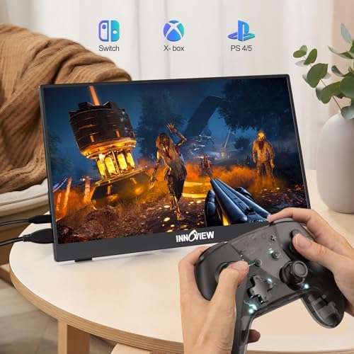 InnoView 15.6'' Portable Monitor for Laptop FHD 1080P USB-C Travel Monitors Built-in 90° Adjustable Stand with Bag, HDR IPS Portable Laptop Monitor for MacBook PC Phone Xbox PS4/5 Switch - Image 7