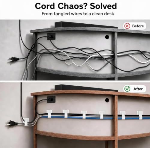 100 Pcs Cable Management Under Desk, Cable Ties, Cord Organizer Straps - Image 2
