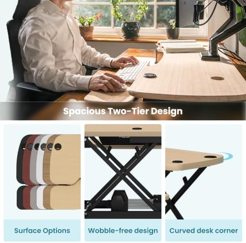 VERSADESK PowerPro 48 Inch Electric Standing Desk Converter – Push-Button Height Adjustable Sit to Stand Desk Riser for Multiple Monitors – Motorized Desktop Workstation with Wide Keyboard Tray - Image 4