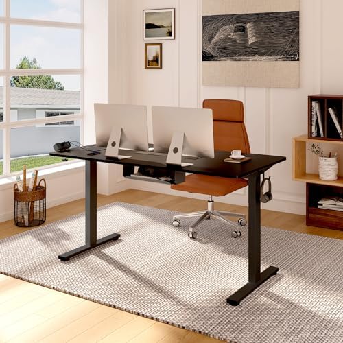 FLEXISPOT EN2 40"x24" Whole-Piece Standing Desk with Power Strip, Black - Image 2