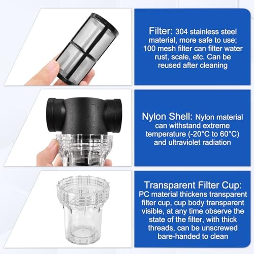 SPEEDWOX 1 Inch Sediment Filter Pressure Washer Filter Female In-Line Strainer Large Flow Pipe Diameter Universal 1-Inch Threaded Connection for RV Water Systems Outdoor Gardening Pressure Washer - Image 5