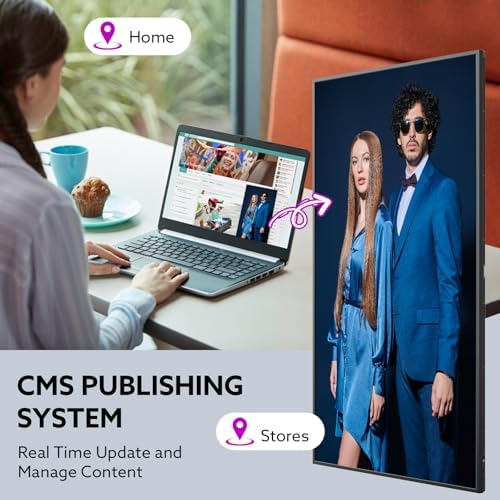 Digital Signage, 43 Inches Digital Signage Display, LED Screen High Brightness Advertising Display Kiosk, High Brightness Android Vertical Horizontal Poster with Content Management System - Image 4
