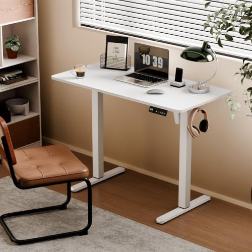 Electric Standing Desk, 40" x 24" Small Sit Stand Desk, White - Image 2