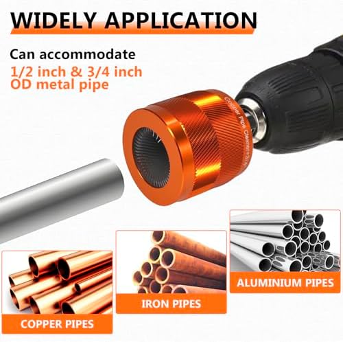1/2" & 3/4"&1" Copper Pipe Cleaner Set for Drill,with 1/4" Hex Shank & 6 Brush Blades & 3 Pipe Cleaning Brush,Drill Copper Pipe Cleaner for Removing Rust,Stains & Paint - Image 4