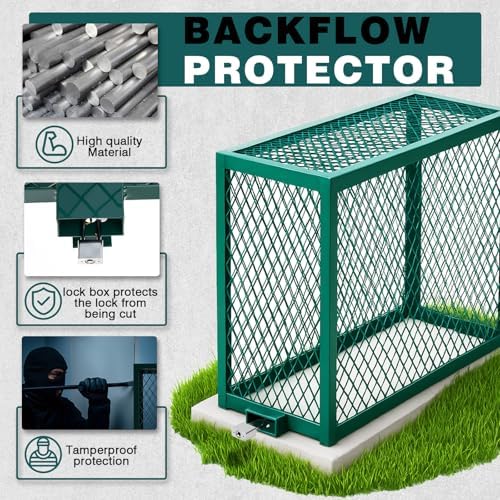 Steel Backflow Preventer Security Cage Cover, 34 3/8” L x 13 3/8” W x 24” H - Image 4