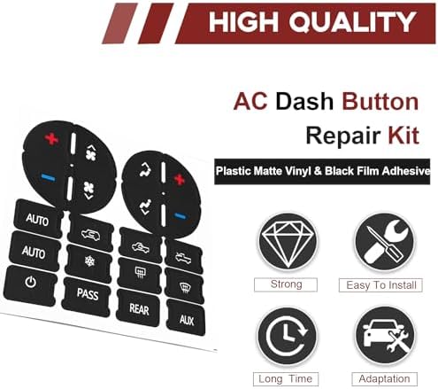2PCS AC Dash Button Repair Decal Stickers for Fixing Ruined Faded A/C Control & Radio Dash Buttons, Compatible with Chevy/GMC/Buick/Cadillac-Decal Replacement Fits Select 07-14 GM Vehicles - Image 4