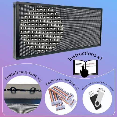 P6 Programmable Led Sign Custom Scrolling Outdoor Digital Signs For Businesses Display Screen Electronic Message Board Stock Ticker Advertising Pixel Led Panel Marquee 40"X17" - Image 5
