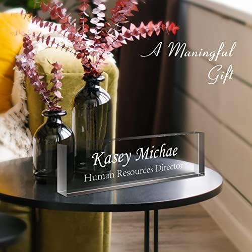 Gowelly Office Engraved Acrylic Name Plate for Desk |Desk Name Plate Personalized| Custom Employee Appreciation Gifts |Office Gifts for Women, Boss, Employee, Teacher, Manager |Gifts for Employees - Image 6