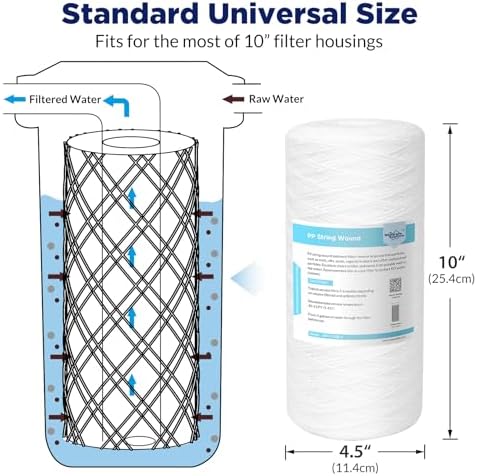 Membrane Solutions String Wound Whole House Water Filter Replacement - Image 2